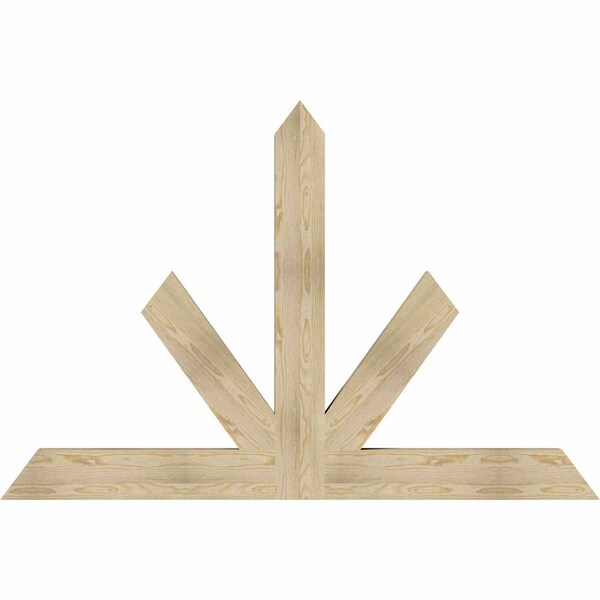 Ekena Millwork Saratoga Rough Sawn Timber Gable Bracket, Douglas Fir, 72"W x 48"H x 4"D x 6"F, 16/12 Pitch GBW072X48X0406SAR00RDF - main